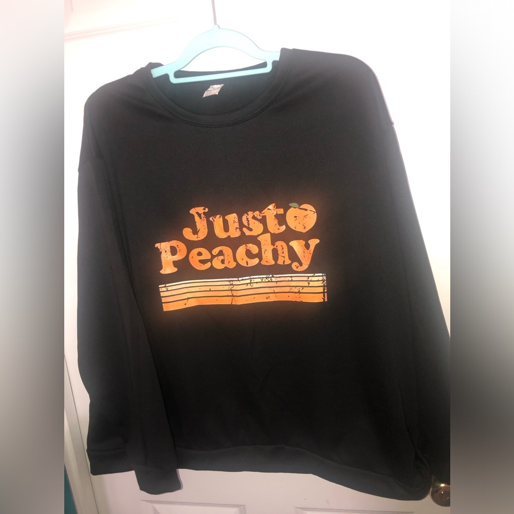 4X “Just Peachy” crewneck sweatshirt